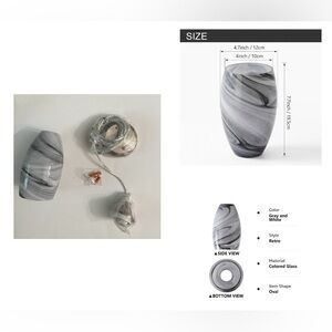Lamp Kit with ceramic globe shade, lampshade brand new